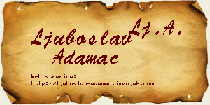 Ljuboslav Adamac vizit kartica
